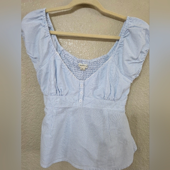 Aeropostale Light Blue Striped Top - Picture 2 of 10